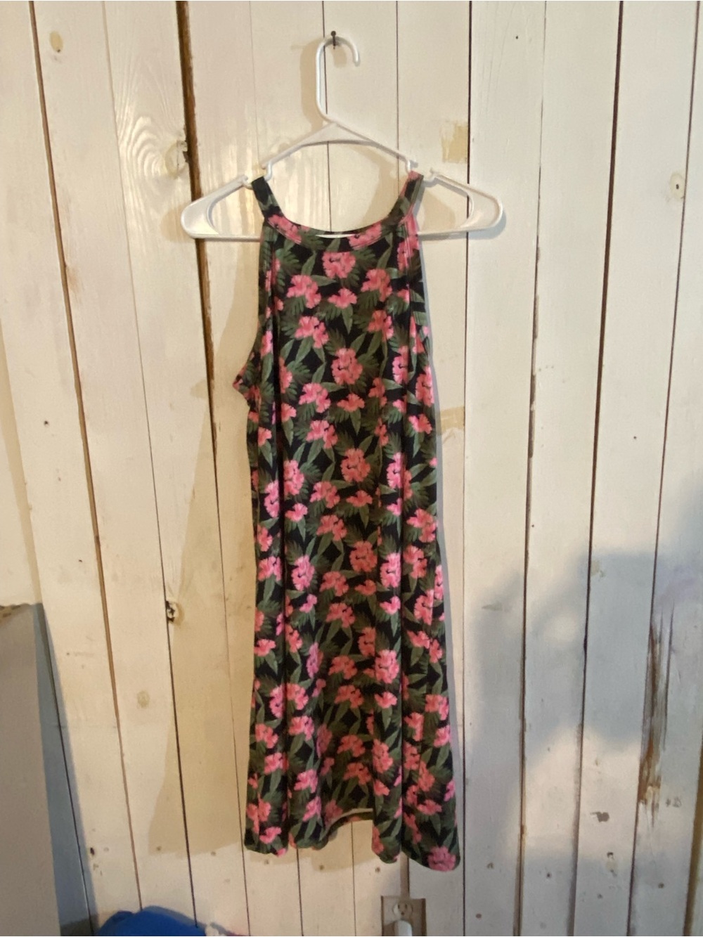 Guy Harvey Green Halter Maxi Dress with Pink Floral Print